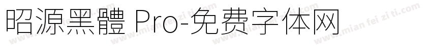 昭源黑體 Pro字体转换